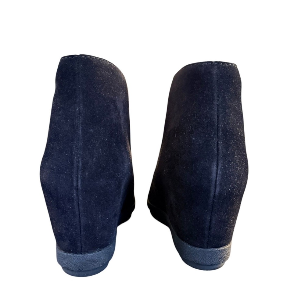 Quiet Luxury Prada Suede Wedge Ankle Boots Black Size 37.5 - Picture 10 of 10